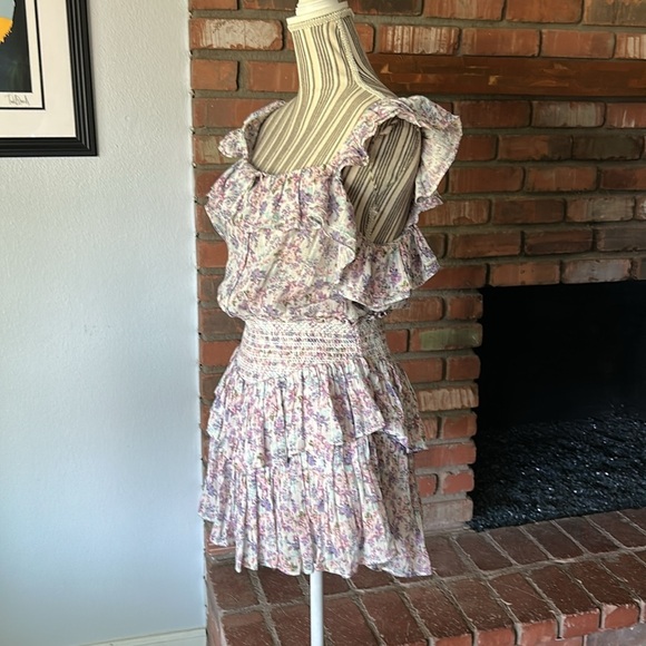 LoveShackFancy Shanely Mini Dress in Positano Blue Sz M - Picture 6 of 10